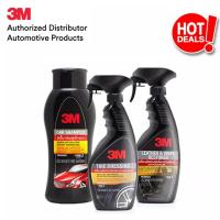 3M Car Care Set TIRE DRESSING + CAR SHAMPOO + LEATHER &amp; VINYL RESTORER ชุดดูแลรักษารถยนต์  3เอ็ม แชมพูล้างรถ + สเปรย์เคลือบเงาเบาะหนังและไวนิล + น้ำยาเคลือบยางรถ ราคาพิเศษ