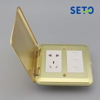 SeTo Pop-up Type Floor Socket Three Network RJ45 Cat5e + Five Hole Power Socket Wall Plate Keystone Floor Receptacle