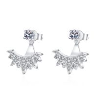 925 Sterling Silver Micro-inlaid Gravel Moissanite Diamond Snowflake Ear Studs Pass Test Girl Simple Birthday Anniversary Gift