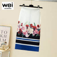 Weishiblux ROK High Waist แฟชั่นสำหรับผู้หญิงชุดทำงานแบบลำลองสำหรับฤดูร้อนกระโปรงลายดอกไม้ฝรั่งเศสสำหรับผู้หญิงกระโปรงดินสอ