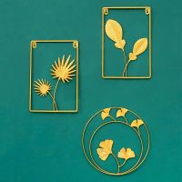 Nordic Leaf Shape Wall Decoration Iron Ginkgo Leaf Wall Hanging Ornaments Retro Living Room Bedroom Home Decor Accessories New