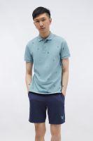 ESP เสื้อโปโลพิมพ์ลายเฟรนช์ชี่ ผู้ชาย สีเขียว | All Over Frenchie Polo Shirt | 3635