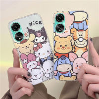 เคสโทรศัพท์การ์ตูนน่ารัก OPPOA58 ปลอก NFC OPPO A38 A58 A78 4G 5G สไตล์ใหม่กันกระแทกโปร่งใสเคสนุ่ม ฝาครอบ OPPOA78 5G