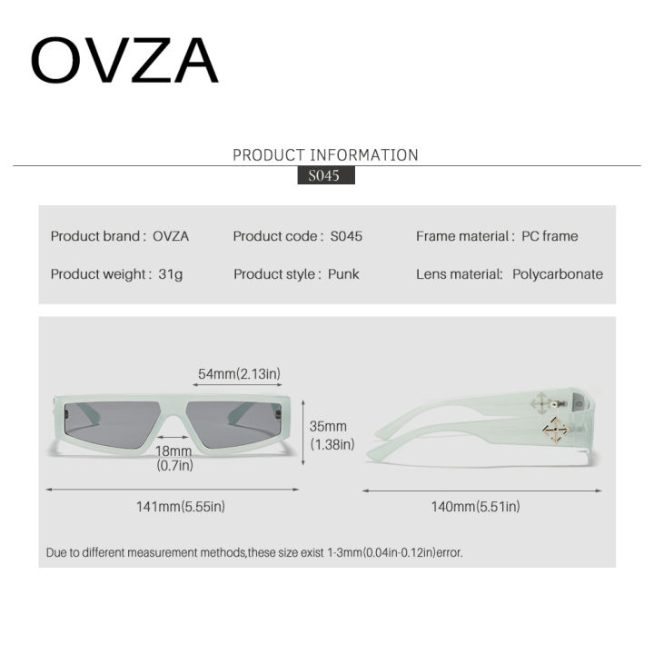 ovza-พังก์สตรีแว่นกันแดดเสื้อผ้าแบรนด์2022แฟชั่นแว่นตาชายแคบกรอบ-s045