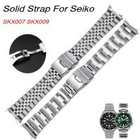 ◐ Solid Jubilee Oyster สร้อยข้อมือสำหรับ Seiko SKX007 SKX009 ปลายโค้งสายสแตนเลสสำหรับสายนาฬิกา Rolex 18/19/20/21/22/24 มม.