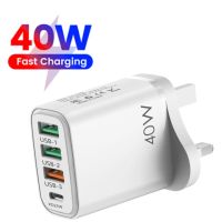 อะแดปเตอร์โทรศัพท์มือถือชาร์จแบบเร็ว PD ชนิดเครื่องชาร์จ USB 40W เหมาะสำหรับ Samsung เหมาะสำหรับ Xiaomi ที่เหมาะสมกับการชาร์จเร็ว Huawei 14เครื่องชาร์จติดผนัง3.0