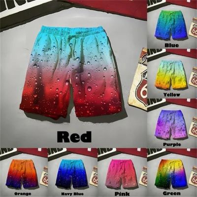 Summer New Water Drop 3d Printed Shorts Funny Fashion Gradient Colorful Beach Short Pants Swimming Shorts Men Hombre Ropa Cheap