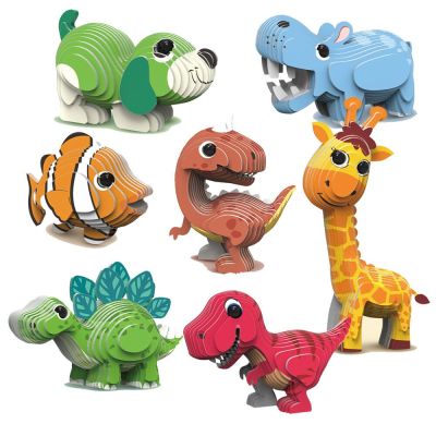 23New Creativity Paper Animal Jigsaw Puzzles For Kids Jurassic World Dinosaur 3D Puzzle For Adults Education Toys For Children Gift