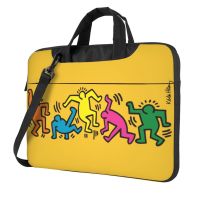 Keith Haring กระเป๋าแล็ปท็อปแฟชั่น ปลอกแขน ใส่แท็บเล็ต พร้อมสายคล้องไหล่ ถอดออกได้