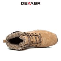 Dekabr รองเท้าบูทหนัง หุ้มข้อ แฮนด์เมด กันหิมะ กันน้ํา กันลื่น ให้ความอบอุ่น เหมาะกับใส่ทํางานกลางแจ้ง แฟชั่นฤดูหนาว สไตล์คลาสสิก สําหรับผู้ชาย