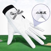 ✗☾ Lambskin golf gloves womens white genuine leather hands outdoor sports golf finger protectors womens glov