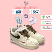 Giày Air Force 1 WHITE BROWNHot Trend Full Box + Phụ Kiện