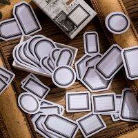 50Pcs/Box Vintage Basic Blank Frame Label Paper Sticker Package DIY Diary Junk Journal Decoration Stickers Album Scrapbooking Stickers Labels