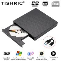 Titric CD DVD ไดรฟ์ออปติคัลสาย USB เครื่องอ่านอะแดปเตอร์เตาเผาภายนอกเครื่องเขียนสาย RW USB 3.0 Type C สำหรับพีซีแล็ปท็อปเครื่องเล่น DVD แบบพกพา