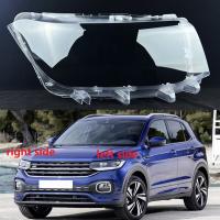 โคมไฟโปร่งใสสำหรับ Volkswagen VW T-Cross 2019 2020 2021 2022ไฟหน้าด้านหน้าฝาปิดเลนส์ไฟหน้าไฟตกแต่งสวน