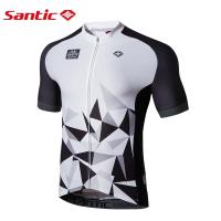 ที่มีคุณภาพสูง Santic ผู้ชายขี่จักรยานเสื้อท็อปส์ป้องกันเหงื่อ Pro พอดีผ้ายืดหยุ่นสูงระบายอากาศแขนสั้นขี่จักรยานจักรยานเสื้อใหม่แข่งดาวน์ฮิลล์เสื้อขี่จักรยานย์จักรยานเสือภูเขารถจักรยานยนต์เสื้อวิบาก Sportwear