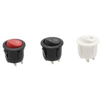 3Pcs 220V Round SPDT ON-OFF Rocker Switch KCD1-105 White Black Red AC 250V/6A 125V/10A Toggle Switch 2Pin