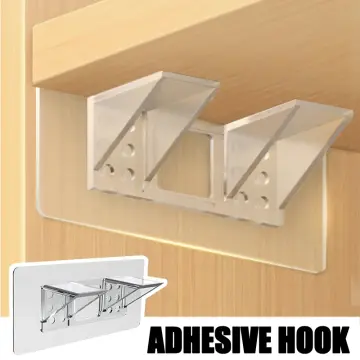 4Pcs Strong Self Adhesive Shelf Bracket Support Peg Sticky Angle Brace No  Drill for Closet Cabinet Wardrobe Shelves Board Holder