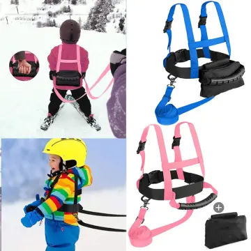 Black)Children Ski Training Safety Ropes Adjustable Outdoor Skiing