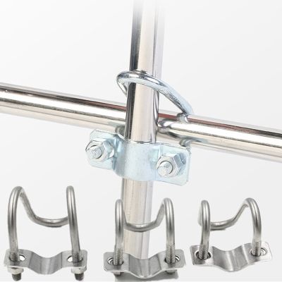 ◆☾¤ 304 GALV 20 25 32 40 Pipe Clamp Tube Plumbing Cross Clamp Stainless Steel Galvanizing Tube Pipe Fittings 22 Gauge Steel Pipe