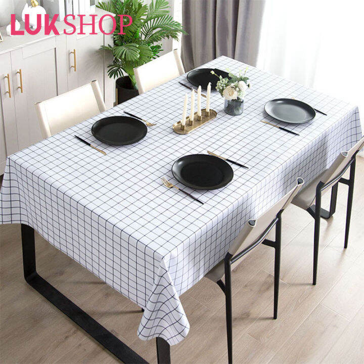 LUK 6 Seaters Waterproof Table Cloth Checkered Design Table Cloth ...