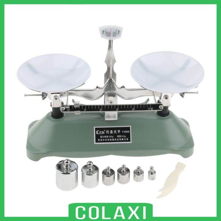 [COLAXI] 200 Gram Table Balance Scale with 6 Weights Physics Science ...