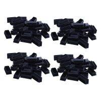 【Ready Stock&amp;COD】Plastic Rectangle Blanking End Tube Caps Inserts 25X50mm 120Pcs Black