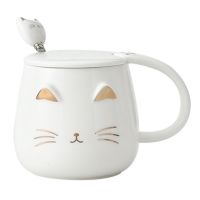 Cat Mug Cute Kitty Mug Novelty Coffee Mug Cup with Stainless Steel Spoon Gifts for Women Wife Mum Friend Teacher