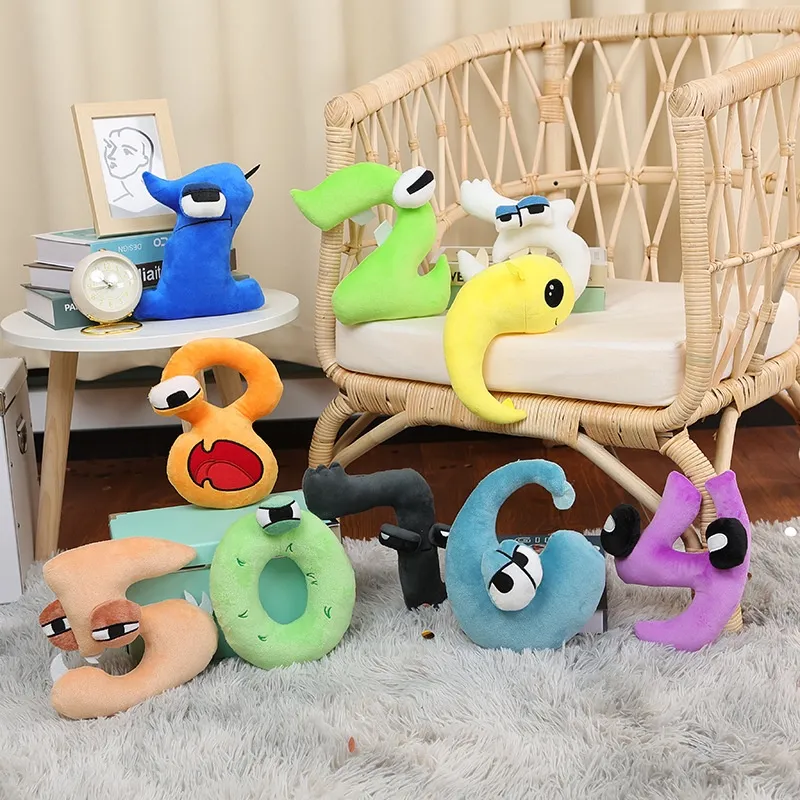 0-9 Number Lore Plush Toy Character Doll Kawaii Stuffed Animal Alphabet Lore  Plushie Toys for Children Educational Gifts