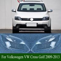 ฝาครอบไฟหน้ารถสำหรับ Volkswagen VW Cross Golf 2009-2013อุปกรณ์เสริมรถยนต์หลอดไฟสีโปร่งใสฝาครอบไฟหน้าเลนส์ลูกแก้ว