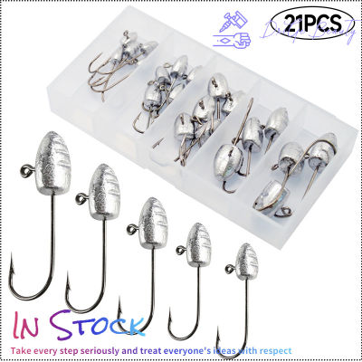 【คลังสินค้าพร้อม】Exposed Oval Jig Head Jig Hooks 1G/2G/3G/5G/7G Ice Fishing Hook Raft Fishing Hooks Micro Fishing Tackle