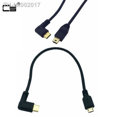 ♈✺ Mini USB Micro USB Cable 5 Pin Male to Male USB 3.1 Type C Angled OTG Data Cable Adapter Converter Charging Cable Length 25cm