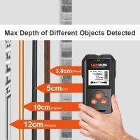 LOMVUM Metal Detector Backlit Black AC Wood Finder Cable Wires Depth TrackerUndeground Sturs Wall Scanner LCD Display