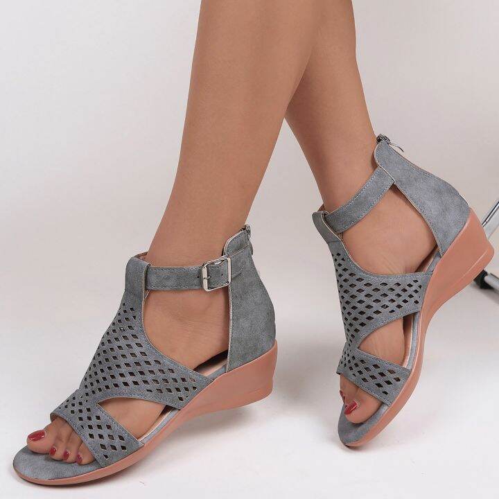 hot-dt-zip-back-hollow-out-wedge-sandals-causal-shoes-toe-huarache-womens-w-sandalias