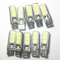 W5W T10 194 100ชิ้นหลอดไฟ LED 6 SMD ซิลิก้าเจลไฟกันน้ำรถจักรยานยนต์ S25ซิลิโคนหลอดไฟท้ายรถรถยนต์