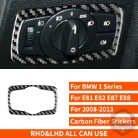 สำหรับ Bmw 1ชุด E81 E82 E87 E88 2008-2013สติกเกอร์ไฟเบอร์คาร์บอนสวิทช์ไฟหน้ากรอบอุปกรณ์ประดับตกแต่งแต่งรถ