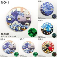 【hot seller】 28.5MM modified accessories Kanagawa luminous dial substitute watch suitable for NH35/4R movement