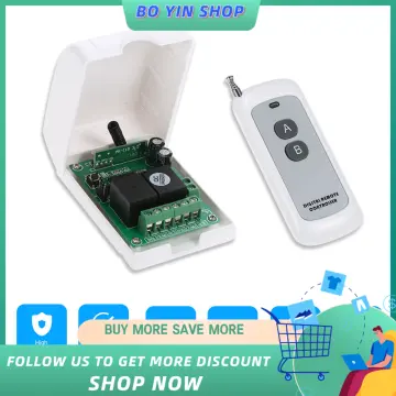 Smart Home 433MHz RF DC 12V 2CH Learning Code Wireless Remote Control Switch Relay Receiver Transmitter Universal Remote Switch System and Long Range