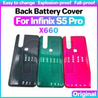 ฝาหลังปิดโทรศัพท์หลังที่อยู่อาศัยกระจกสำหรับ INFINIX S5 Pro X660 X660B X660C ด้านหลังที่อยู่อาศัยกระจกเลนส์กล้องถ่ายรูปฝาหลังประตูกระจก