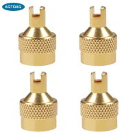 4Pcs/Set Copper Slotted Head Valve Stem Cap for Schrader Car Motorcycle Valve Wheel Tyre Tire Valve Lid Dust Cover Valve Stems Caps Adapters