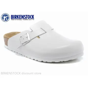 Birkenstock boston white leather hot sale