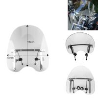 19x17 Inch Clear Windshield Extension Spoiler Wind Deflector Windscreen Protector for Cruiser Motorcycle