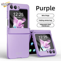 KISSCASE สำหรับ Samsung Galaxy Z เคสฝาพับ5มีสีสันผิวบางพิเศษเป็นมิตรพร้อมฟิล์มกระจกรวมทุกอย่างเคสแข็ง