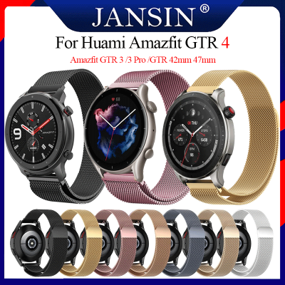 For Huami Amazfit GTR 4 / GTR 3 Pro สายนาฬิกาสแตนเลสตาข่ายวงแม่เหล็ก For Huami AMAZFIT GTR 42mm 47mm สมาร์ทวอทช์วงโลหะ