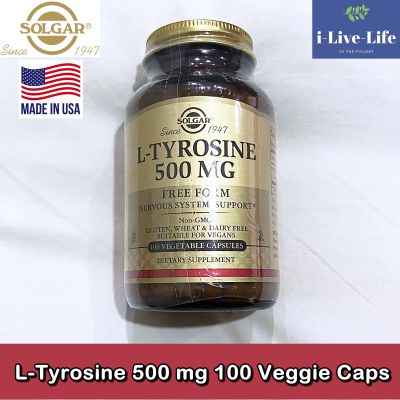 แอล-ไทโรซีน L-Tyrosine 500 mg 100 Veggie Caps - Solgar