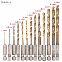 13ชิ้น/ล็อตความเร็วสูงเหล็กกล้า Hss สว่านเคลือบไทเทเนียมชุดบิต1/4 Hex Shank บิตทังสเตน1.5-6.5มม. หัวเจาะเกลียวคาร์ไบด์บิต