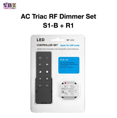 【Worth-Buy】 Ac Triac ตัวลดแสงอาร์เอฟชุด S1-B R1 Dimming ขอบหน้าปีกเครื่องบินหรือขอบ Min ความสว่าง Settable Push Dim ผนังกล่องใส่