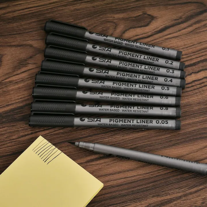Pen Tip Sizes Painting Handwriting Drawing Pigment Liner Water Based Lazada.co.th