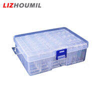 LIZHOUMIL Diy 44กริดที่ห้อยเพชรใสตกแต่งกล่องเก็บของตัวจัดการกล่องจัดเก็บเพชรพร้อมฉลาก