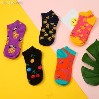 ◇♨◄ Unisex Happy Socks Fruit Banana Pineapple Watermelon Lemon Cherry Personality Harajuku Men Women Funny Ankle Socks Male Female